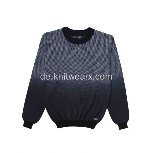 Herren Strickpullover aus Baumwolle mit Honigkamm und Farbverlauf